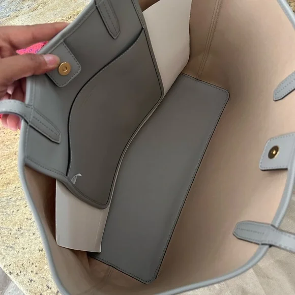 New Tory Burch geo gray with straps large tote - Picture 5 of 7